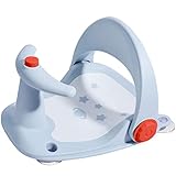 Bebamour Asiento de baño para bebé de 6 meses más soporte plegable bañera de bebé con fuerte succión diseñada por aerosol de apoyo de baño para bebé, silla de baño antideslizante para bebé,Blue