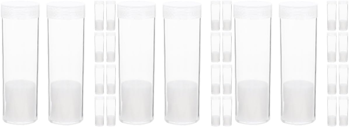 Veemoon 3sets Coin Storage Tubes Coin Holder Tubes Holders for Collectors Collecting Container 10pcs*3