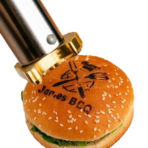 Hierro de marca personalizado para hamburguesas, hierro eléctrico con control de temperatura, sello caliente de letra de metal, regalo para amantes de las barbacoas de boda, accesorios de parrilla