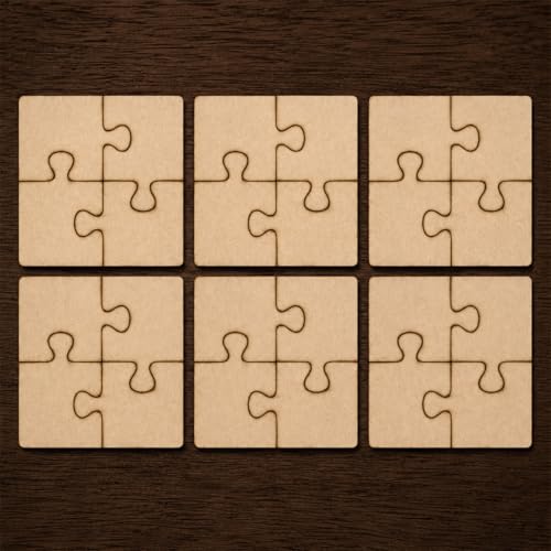 Image of Wooden Jigsaw Puzzle Set of 6 for Kids Age 2-6 Years | Pack of 6 Puzzles with 4 Pieces Each | Toddler Learning Educational Toy | Mixed Themes Puzzle for Boys & Girls (Dinosaur)