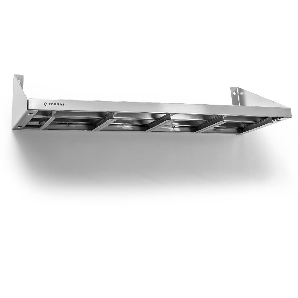 Portaspezie, Acciaio inox, Formato GN 1/6, Dimensioni 80x30 cm, Mensola Portaspezie in Metallo per le Spezie, Come Organizzatore del Mobile di Stoccaggio Della Cucina