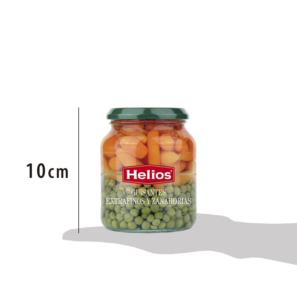 Helios Guisantes Extrafinos y Zanahorias - 340 gr - [Pack de 6]