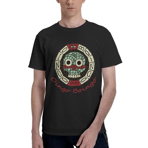 Oingo Music Boingo Shirt Men's Short Sleeve Shirt Crew Neck T Shirt for Man Soft Casual Tees Black Medium