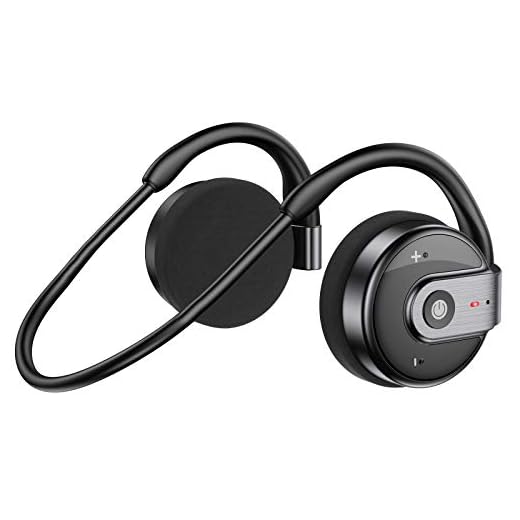 Behind The Head Headphones, itayak Bluetooth 5.0 Neckband Headphones Lightweight Small Wireless Sports Sweatproof Headset with Built-in Microphone, Carrying Case (Black)