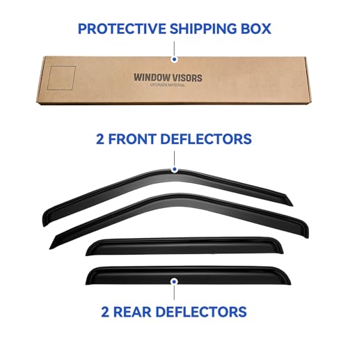 Image of Window Visors Rain Guards for 1995-2000 Chevy Tahoe /GMC Yukon, Out-Channel Window Vent Wind Deflectors Visors Shades for 92-00 C /K1500 /2500 /3500 Suburban, 99-00 Cadillac Escalade /Yukon Denali Crew Cab