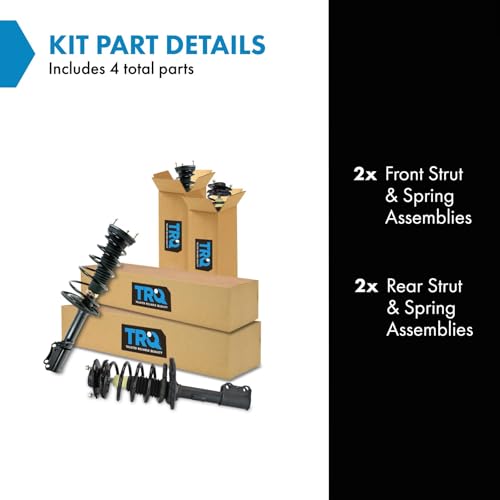 Image of TRQ Front and Rear Strut & Coil Spring Assembly Set Driver & Passenger Sides Compatible with 04-06 Lexus ES330 Toyota Camry