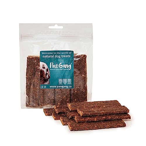 PawGang, Beef Meaty Strips 200g, 100% Natural Training Treats for Dogs Puppies Young Adult Old Small Large Dog