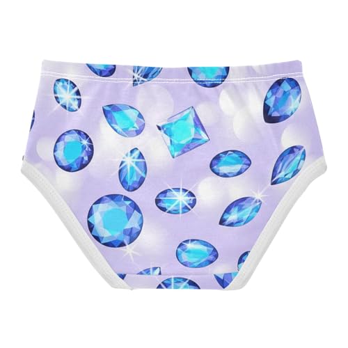 Sparkling Blue Gemstones Purple Girls Underwear Toddlers 2t Cotton Panties for Girl Bright Briefs Underpants2