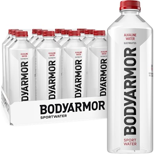 BODYARMOR SportWater Alkaline Water, Superior Hydration, High Alkaline Water pH 9+, Electrolytes, Perfect for your Active Lifestyle, 1.5 Liter (Pack of 12)