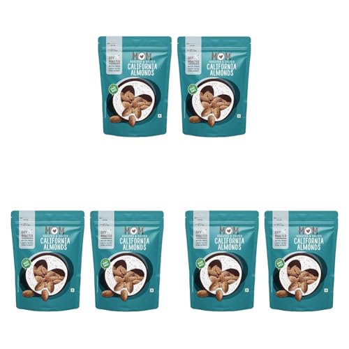 Image of MOM - Meal of the Moment, Roasted & Salted Almonds, 46g / 48g (Pack of 6) - Rich source of fiber | High in Protein | Smart Snack | Dry Fruit