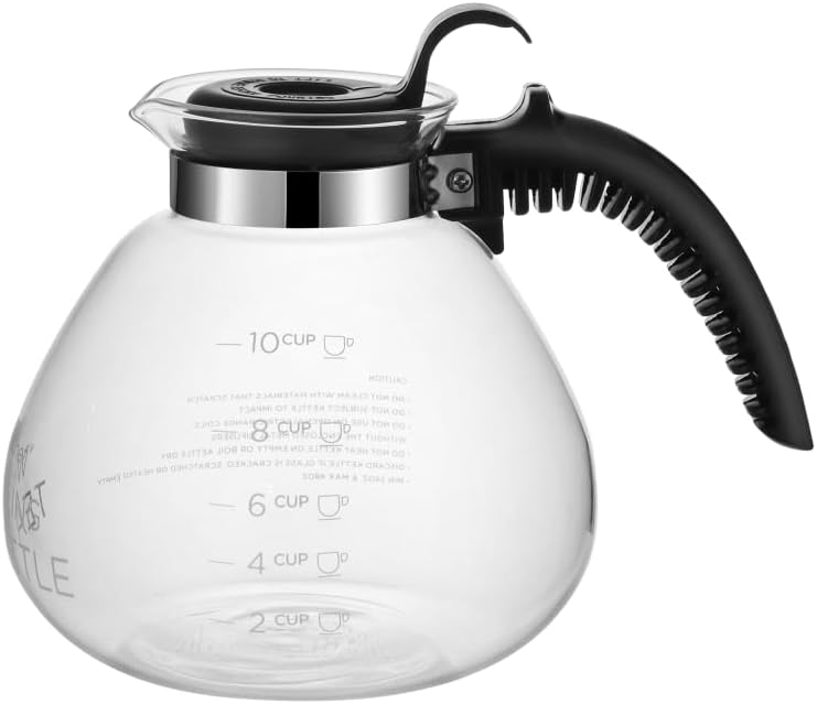 Miniatura 9 de Hervidor de té silbante de vidrio de borosilicato, capacidad de 12 tazas48 onzas, sin BPA, para gas, electricidad y gamas de vidrio