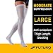 FUTURO Anti-Embolism Thigh Length Stockings, Large Regular, White. Moderate (18 mm/Hg)