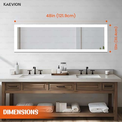 Image of White Framed Full Length Mirror, 48 inch x 12 inch Wall Mounted Body Mirror with 5mm HD Shatterproof Glass, Vertical & Horizontal Hanging Mirror for Bedroom, Bathroom, Living Room, Entryway