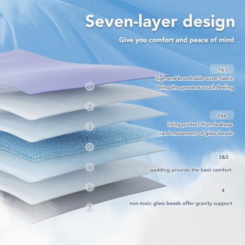 Topcee Weighted Blanket for Adults (15 lbs, 60" x 80") Queen Size Soft Cooling Heavy Blanket Sleeping, Apply to 130-160 lbs Body, Thick Breathable Blanket with Glass Bead, Easy Care