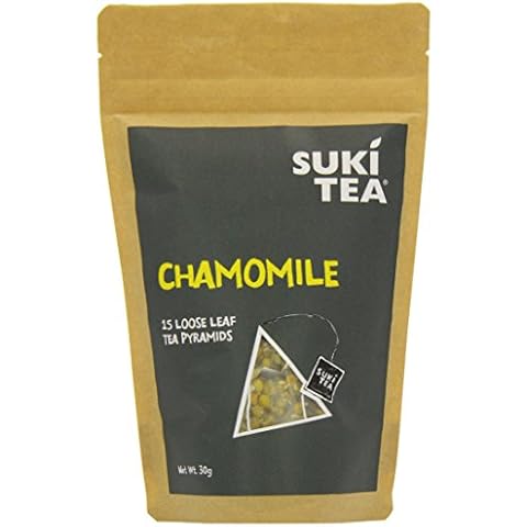 Suki Tea Organic Chamomile Tea - Pack of 15 Pyramid Tea Bags - Whole Chamomile Flowers - Floral - Great Taste - Brews in 3-6 Minutes Cover