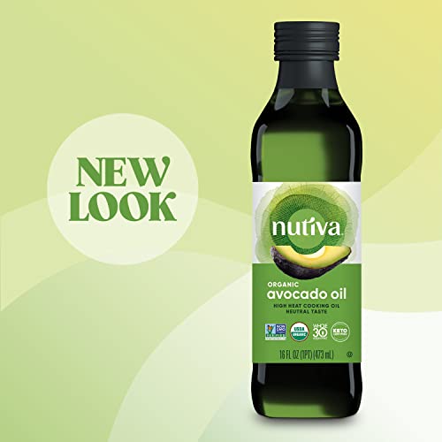 Nutiva Organic SteamRefined Avocado Oil, 100 Pure, 16 Fl Oz, USDA Organic, Non GMO, Whole 30