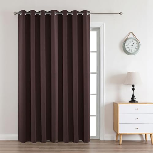 Image of Joydeco Blackout Curtains 108 Inches Long 1 Panel, Thermal Insulated Long Curtains& Drapes 1 Piece, Room Darkening Grommet Drapes for Living Room Bedroom Window (W70 x L108 Inch, Chocolate)