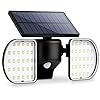 Ousfot Solarleuchte Außenleuchte Solarleuchte Mit 56 Leds Solarleuchten Solarleuchte Bewegungsmelder Doppelkopf Verstellbarer Kopf Sicherheit Solarleuchten Garagen Garten Wasserdicht, Weiß
