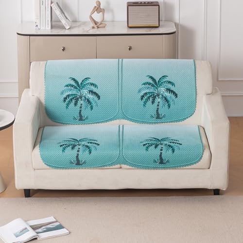 Image of HOKIPO HeavenHue Sofa Cover 2 Seater for Seat & Back, Island Breeze