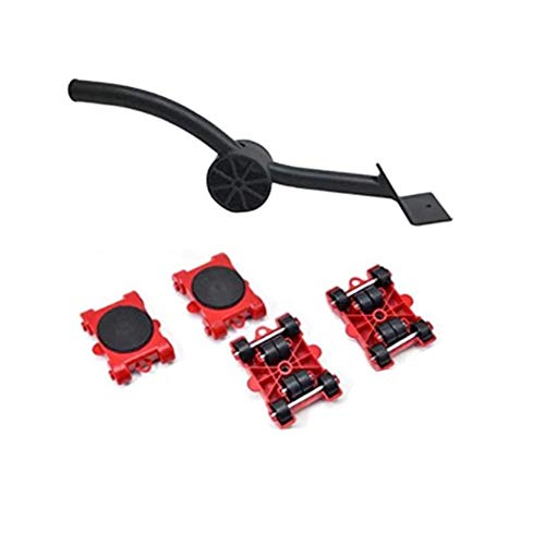 Maya Star Juego de 5 rodillos para mover muebles, herramientas de elevación de muebles profesionales, juego de herramientas de elevación de muebles, carga máxima 250 kg 03
