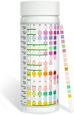 Water Testing Kits for Drinking Water - 125 Strips 16 in 1 Well and Drinking Water Test Kit - TESPERT Water Test Strips with Hardness, pH, Mercury, Lead, Iron, Copper, Chlorine, Cyanuric Acid