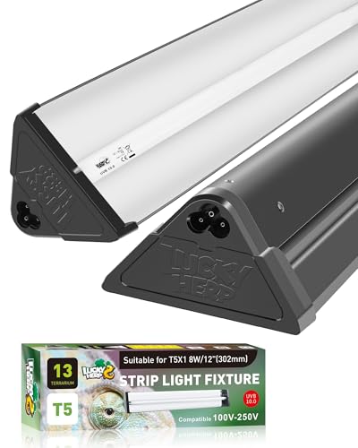 LUCKY HERP T5 UVB Lampe Terrarium Reptilien UVA UVB Leuchtstoffröhre 8W 30% UVA+10% UVB T5 UVB Kit für Schildkröte Bartagame Vögel Schlangen Eidechsen Reptil