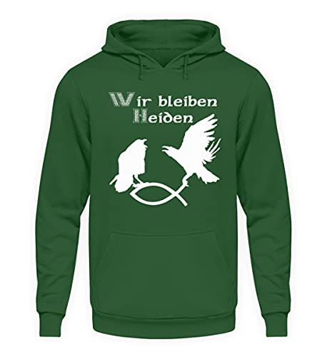 Sweat à capuche vêtement nordique Hugin & Munin vert XXL ample et chaud