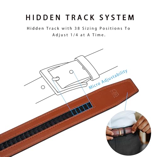 Ratchet Belts for Men 2 Pack - Mens Belt Leather with 35mm in Gift Set Box3