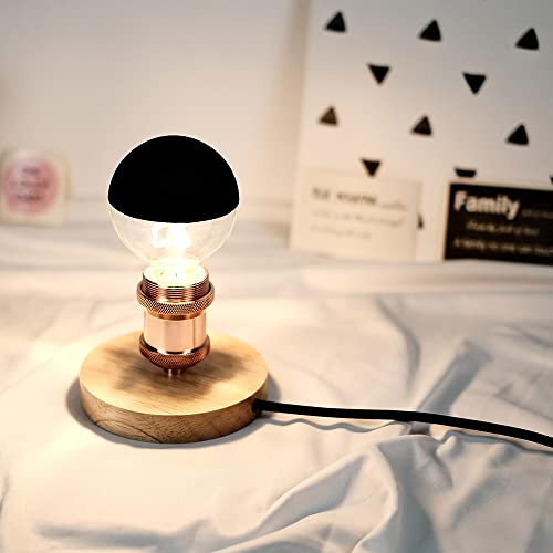 Tianfan Led Bulbs Vintage Light Bulb Half Mirrior Shadowless Bulb G80 Edison Bulb 2700Kelvin 4W Dimmable Specialty Decorative Light Bulb (Black) - Image 4