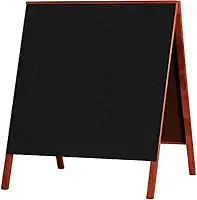 Cavalete de Calçada, Souza & Cia, 2120, Quadro Negro com Moldura Mogno