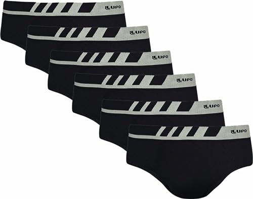 Kit 6 Cuecas Lupo Slip 691-002 Microfibra S/costura Plus (BR, Alfa, GG, Regular, 6-PRETAS)