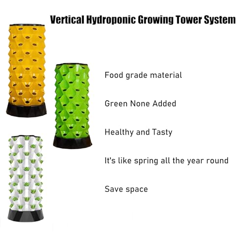 Kit de sistema de jardín de torre de cultivo hidropónico vertical, 48/64/80 puntos de cultivo para verduras, hierbas y fresas