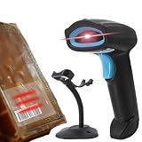 HALCONTORNO Book Scanner for Personal Library Libib - Bluetooth QR Code Scanner for Laptop iPhone Mac Computer, Wireless Barcode Scanners for Home nventory Cashier, 2000mAh Battery (with Stand)