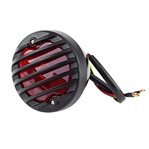 Kuuleyn Feu arrière de frein, feu arrière de moto rond noir pour Scooters Bobber Chopper ATV