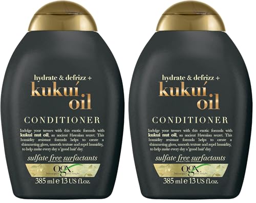 Image of OGX Kukui Oil Conditioner for Frizzy Hair, 385ml (Pack of 2)