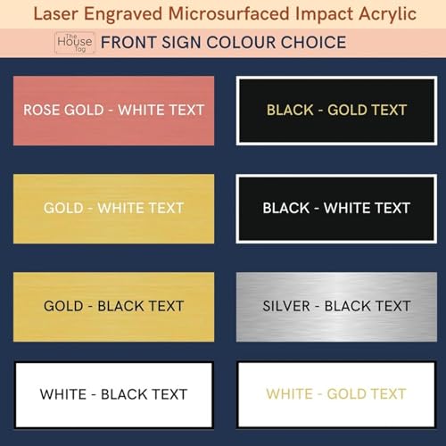 Image of Customized Self Adhesive Acrylic Name Plate for Home | Black and Matt Brush Gold Acrylic Personalized Door Name Plate | Custom Name Board for House, Office & Entrance (12 x 4 Inch, Black and Gold)