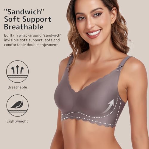 Image of Gailife 3 Pack Nursing Bras for Breastfeeding Seamless Wireless Maternity Bras for Pregnancy Soft Sleep Bralette Pack