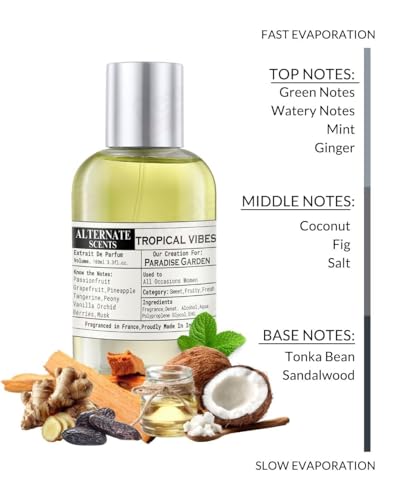 Image of Alternate Scents Tropical Vibe 100ml Perfume | Warm Spicy Blend with Seductive Notes | 30% Oil Concentration | Long Lasting Fragrance for Men & Women | Made in India
