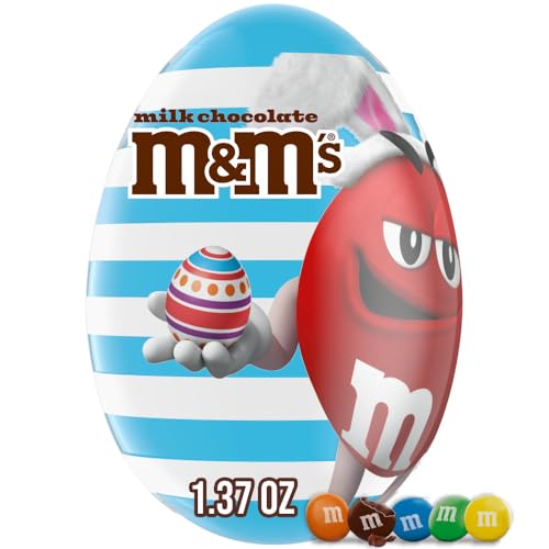 M&M'S Milk Chocolate Candy Filled Plastic Easter Egg, 1.37 oz