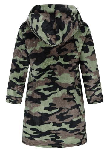 Image of Kids Hooded Bathrobe Girls Soft Plush Hooded Flannel Pajamas Sleepwear Boys Spa Robe