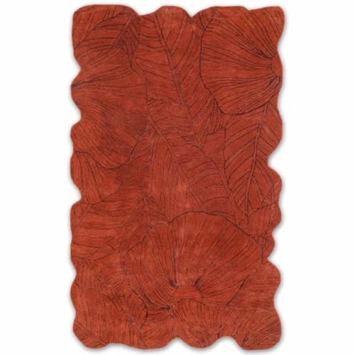 Image of Sifa Carpet Crafted with Care: Premium Hand-Made Wool Carpets Irregular ShapedHand - Tufted Area Rugs for Your Living Room Rust Color Size 3X5 feet (90X150cm)