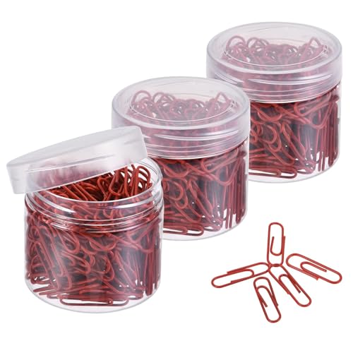 Petits trombones de bureau TA-VIGOR Lot de 600 pièces rouges pour classer à la maison