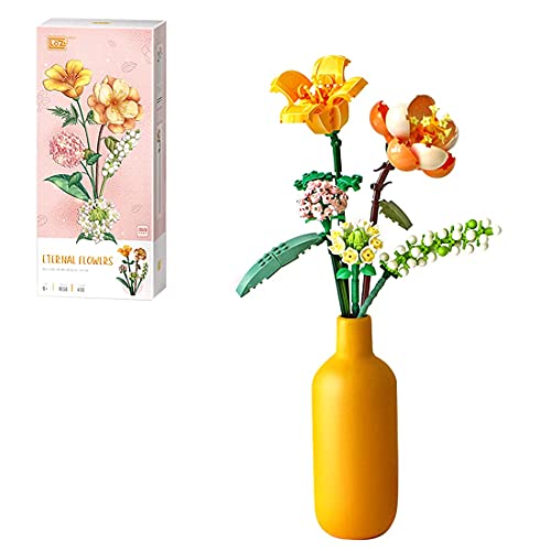 Baustein Bouquet Bauset, 547 Klemmbausteine Mini Bricks Baumwolle Blumen Set für Erwachsene, Blume Kompatibel mit Lego…