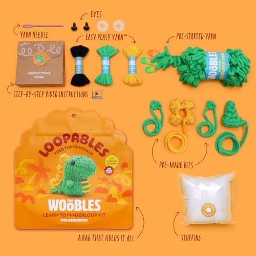 Image of The Woobles Loopables Crochet Kit for Beginners+ (Fred the Dino)