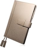 [BLUE SINCERE] 手帳カバー ノートカバー a6 サイズ 本革 2冊収納 ペンホルダー ポケット カード 付箋 名刺 収納可 しおり付き / NC5 (グレージュ)