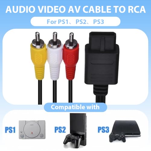 YOFDAL Cable de audio y vídeo RCA compatible con N64 y otros modelos, Gamecube, cable de audio estéreo AV y vídeo para consola de juegos, calidad de imagen clara, 1,8 m - imagen 4