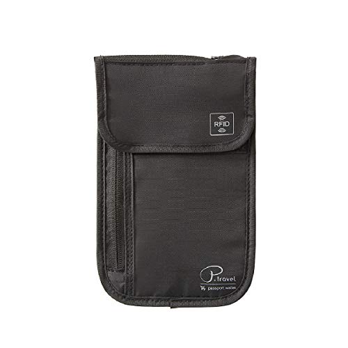 TRIWONDER Cartera de Pasaporte de Viaje Bloqueo de RFID Bolso Organizador de Documentos con Pasaporte de Viaje Impermeable para Hombres y Mujeres (Negro)