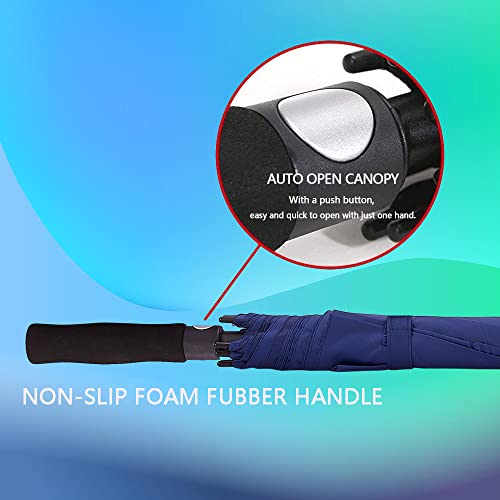 Goothdurs 62 Inches Golf Umbrella Automatic Open Windproof Waterproof Large Double Canopy Vented Rain Stick Umbrellas For Men Women #TOP5