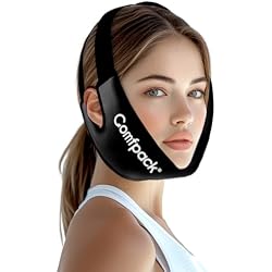 Comfpack Wisdom Teeth Ice Pack Head Wrap with Ear Hole Design, Reusable Hot Cold Gel Face Jaw Ice Pack, Soft Plush Cold Pack for TMJ Pain Relief, Tonsillectomy, Oral Surgery, Face Swelling Black