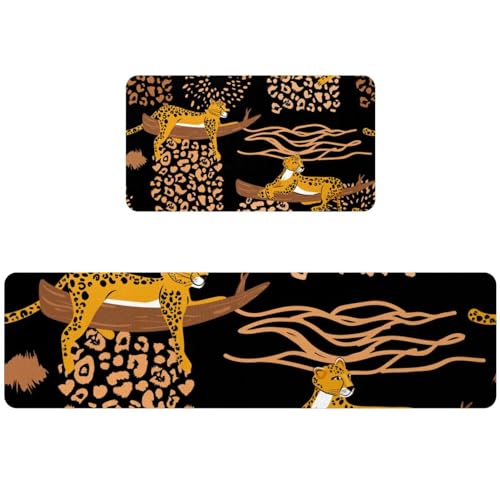 Tapete de cocina estampado de dos piezas lavable y muy absorbente 2